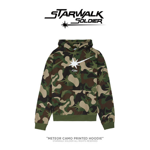 迷彩starwalk星星印花连帽卫衣