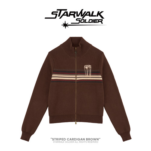 starwalk美式学院风短款拉链毛衣