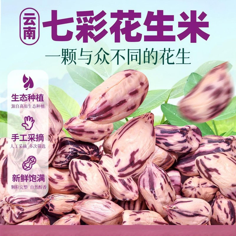 云南七彩花生米新货新鲜晒干水果彩色牛奶花生酒店餐饮商用