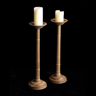 物木所｜烛台 缅甸柚木复古实木蜡烛台香薰炉香薰灯香薰蜡烛台