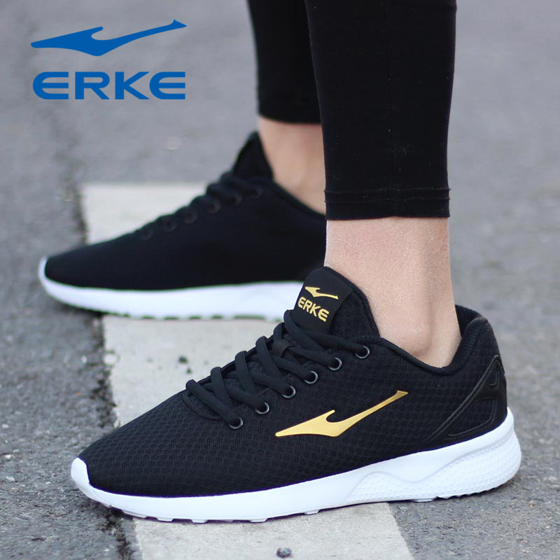 鸿星尔克跑步鞋男鞋夏季新款男士透气网面运动鞋红星黑色鞋子男款