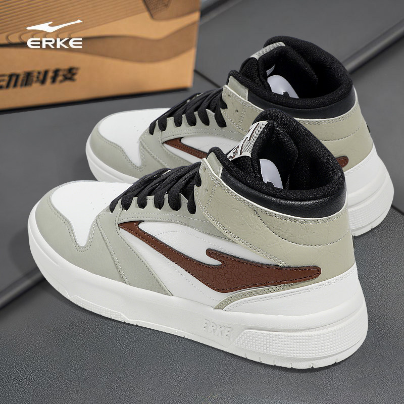 ERKE鸿星尔克男鞋高帮板鞋冬季新款青少年学生正品厚底休闲运动鞋,运动鞋new,板鞋,淘宝优惠券,粉丝福利购,淘宝优惠卷