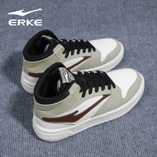 ERKE鸿星尔克男鞋皮面高帮