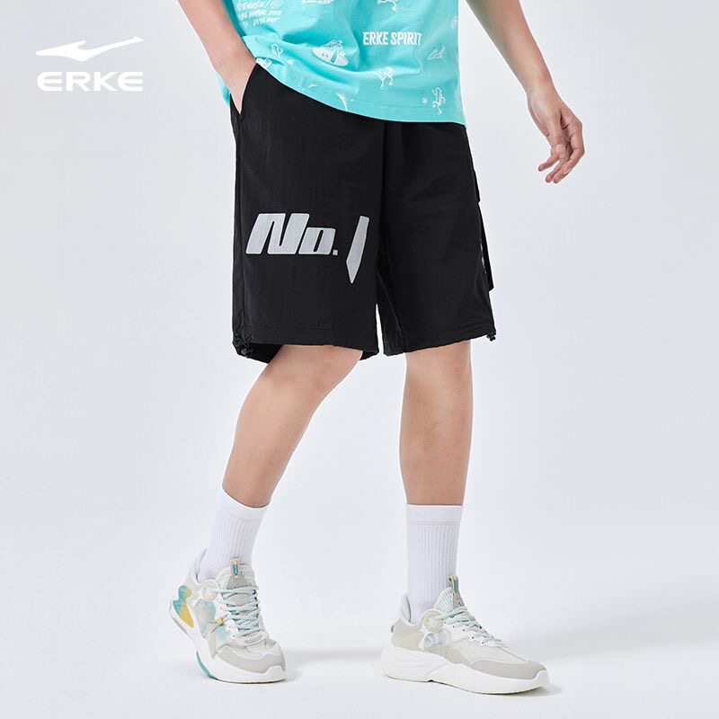 鸿星尔克运动短裤男裤夏季冰感速干健身训练跑步裤休闲透气五分裤