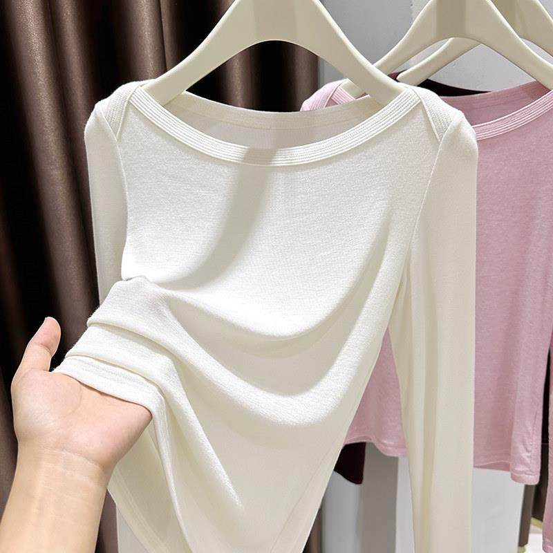 高级质感莱赛尔天丝针织一字领露肩打底衫女秋冬内搭T恤短款上衣,模玩/动漫/周边/娃圈三坑/桌游,Cosplay女装/cos女装,淘宝优惠券,粉丝福利购,淘宝优惠卷