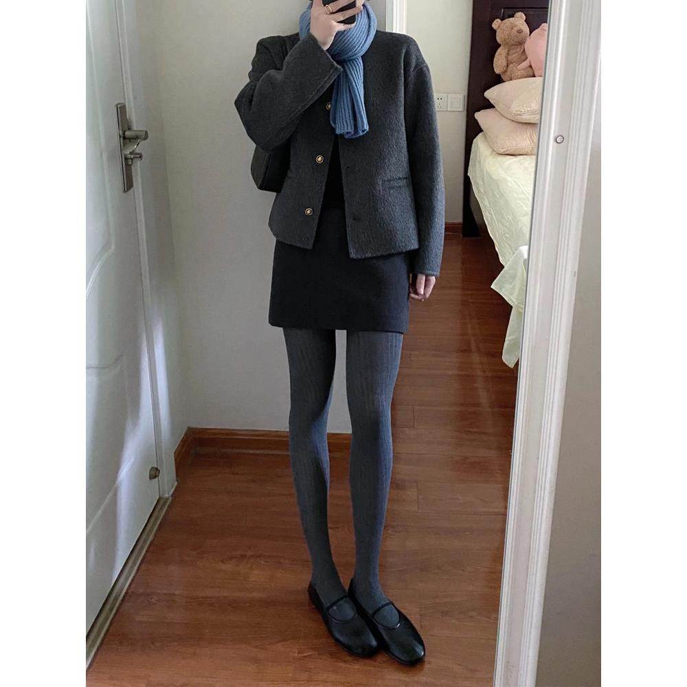 韩系赫本风灰色圆领呢子大衣女秋冬新款小个子单排扣短款毛呢外套,运动/瑜伽/健身/球迷用品,广场舞套装,淘宝优惠券,粉丝福利购,淘宝优惠卷