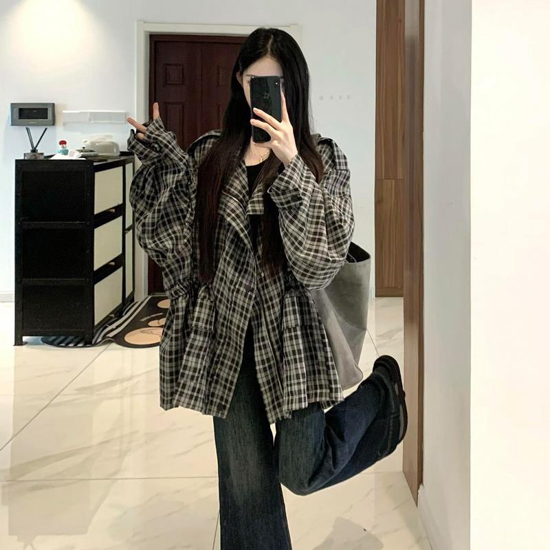 高级感覆古格纹外套女春秋季2025新款宽松百搭气质绝美巨好看上衣