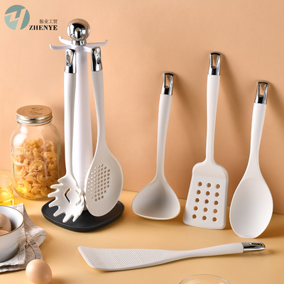 硅胶厨具7件套收纳架装厨房不粘锅烹饪铲勺套装kithen utensil