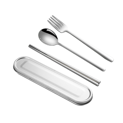 316不锈钢餐具盒学生收纳空盒餐具套装一人用便携筷子勺子盒