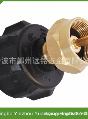 黑色手轮QCC充气接头户外气罐转换连接头长扁气罐转换连热销北美