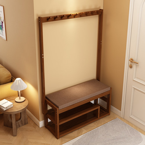 3Y鞋架子换鞋凳鞋柜挂衣架一体落地卧室家用入户门口玄关简易衣帽