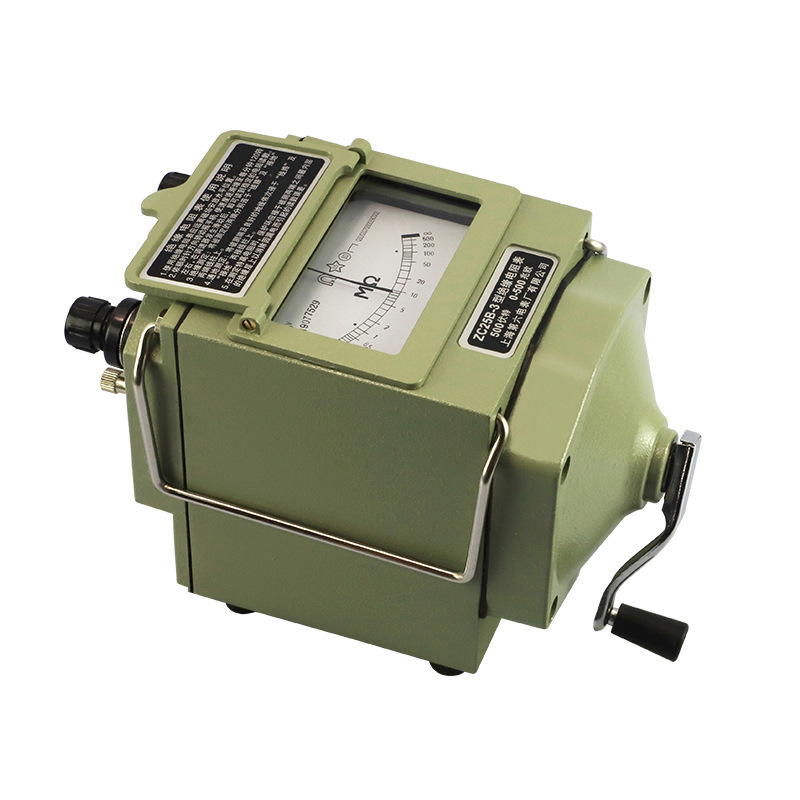 上海第六电表厂梅格牌摇表500V兆欧表ZC25B-3手摇绝缘电阻仪