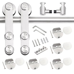 吊轮滑 移门轨道滑轮 美式 谷仓门304不锈钢吊轮吊轨室内门五金美式