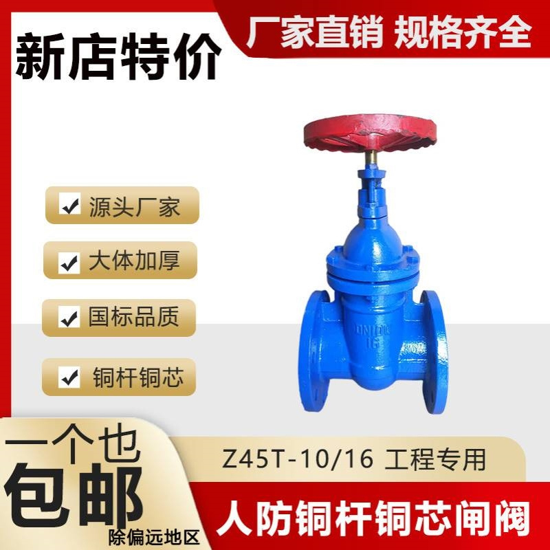 铸铁法兰闸阀铜杆铜芯暗杆闸阀Z45T-10 dn50 80 100 150 200