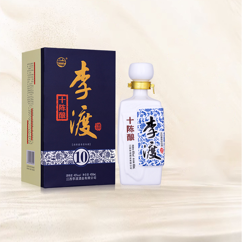 李渡高粱粮酒白酒粮食酒李渡酒十年陈酿45度礼品酒礼盒单瓶白酒