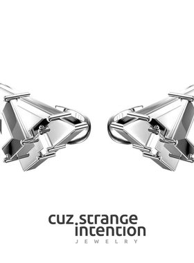 Cuz Strange Intention/尼罗几何耳夹/简约冷淡风原创礼物小众