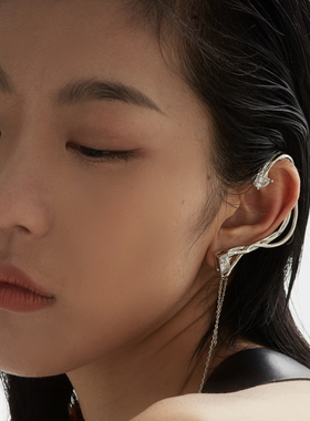 女神节特惠】岳岳同款Cuz strange intention左耳耳针款缠绕耳挂