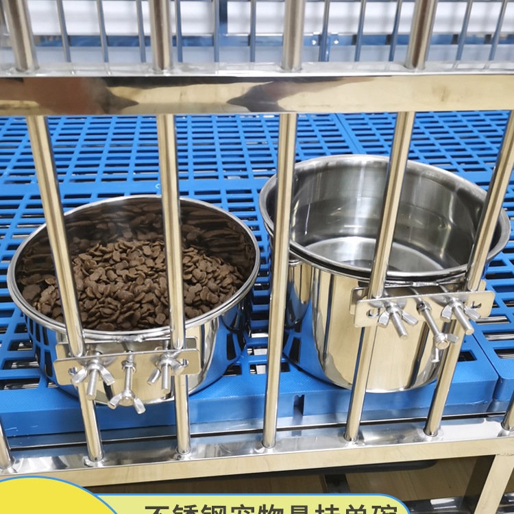 狗碗304不锈钢悬挂碗宠物饮水器狗食盆固定挂笼猫碗兔子碗防打翻