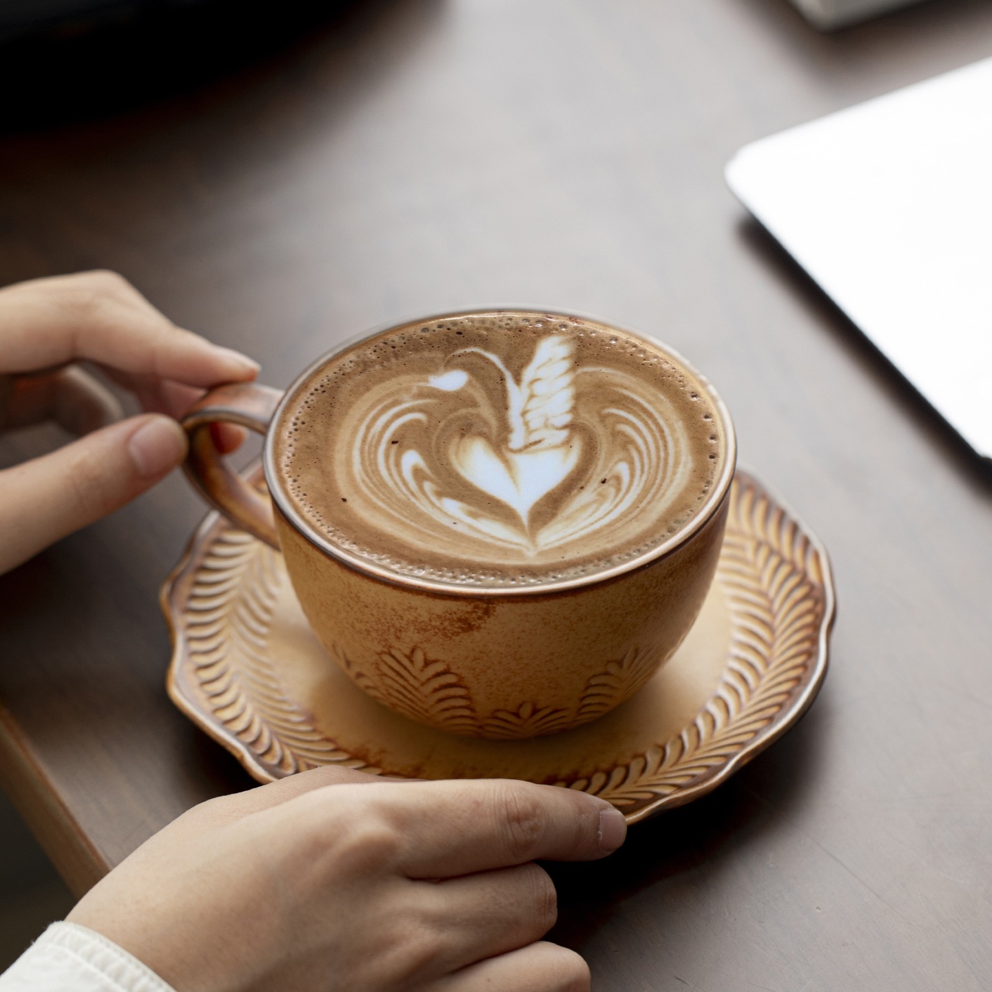 波叔叔复古陶瓷咖啡杯碟套装好看精致杯子拉花专用大容量美式拿铁