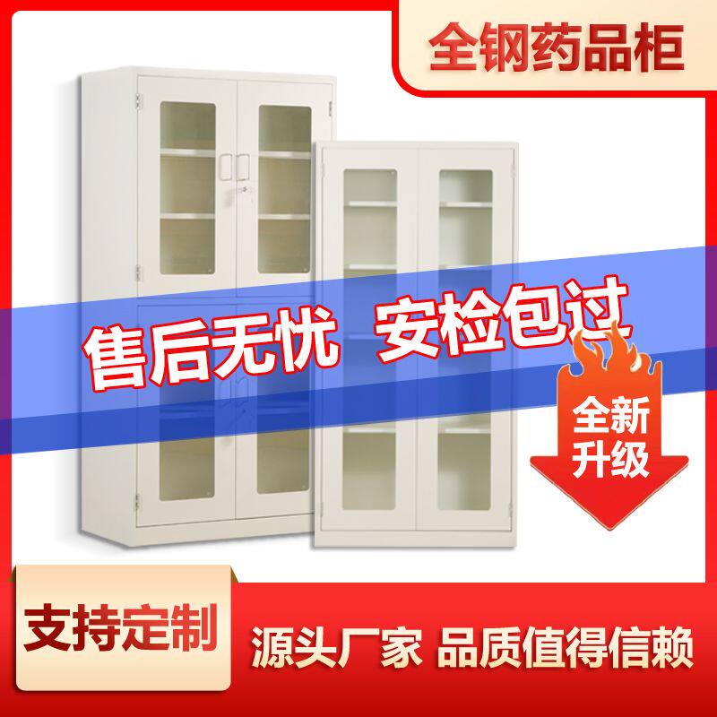全钢药品柜试剂柜玻璃器皿储存柜医院实验室不锈钢双门柜药品柜