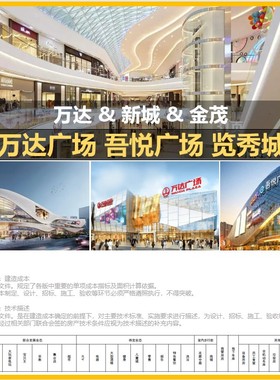 万达广场吾悦广场览秀城商业建造标准 配置标准 MALL资料综合体