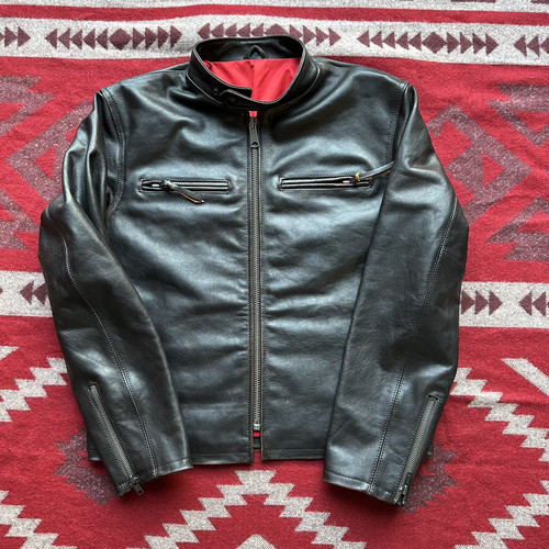 飞行古堡定制J100 Jacket复古机车皮衣 牛皮马皮做旧复古手工皮衣