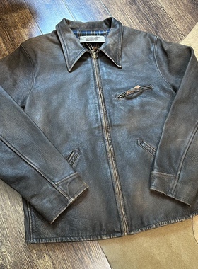 定制翻领皮衣Leather Jacket1930美式复古皮夹克外套 lvc皮料升级