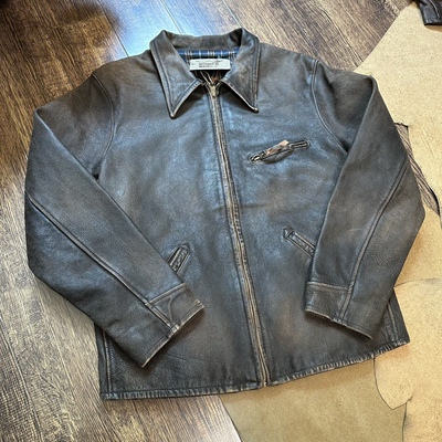 定制翻领皮衣Leather Jacket1930美式复古皮夹克外套 lvc皮料升级