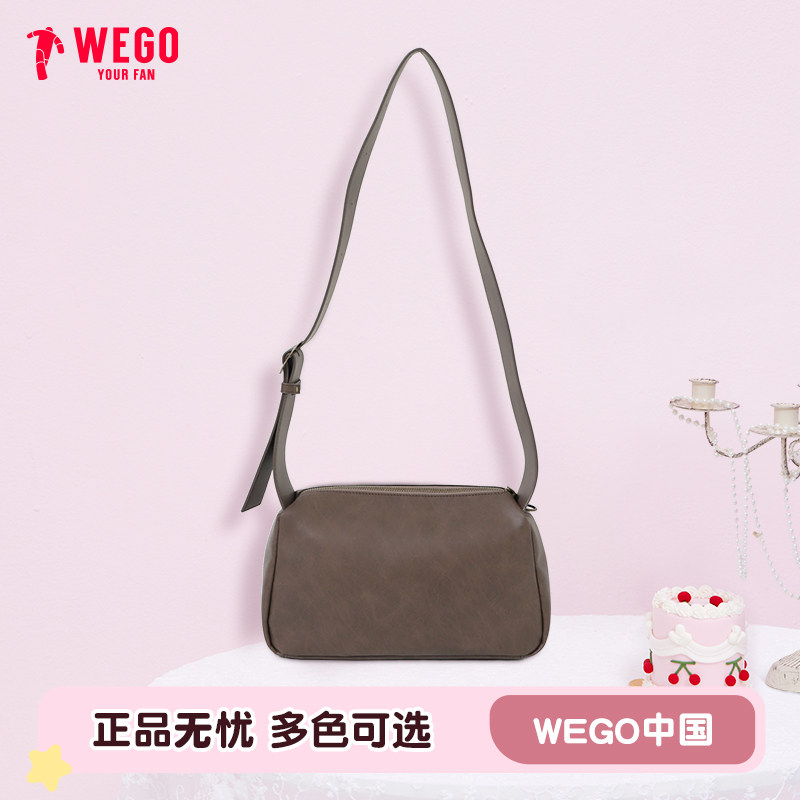 WEGO双用宽肩带波士顿包单肩斜挎通勤甜酷秋冬小众女痛包豹纹包包