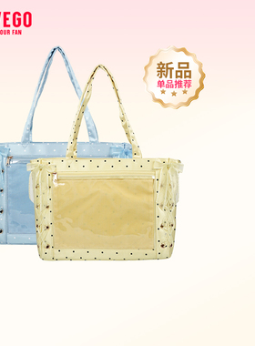 【新品锁定】WEGO丝带痛包S/L缎面薄荷巧可缎冰蓝波点单肩托特包