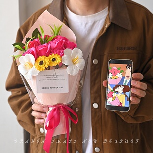 野原广志送美伢同款花束成品玫瑰仿真花毕业礼物生日礼物女生女孩