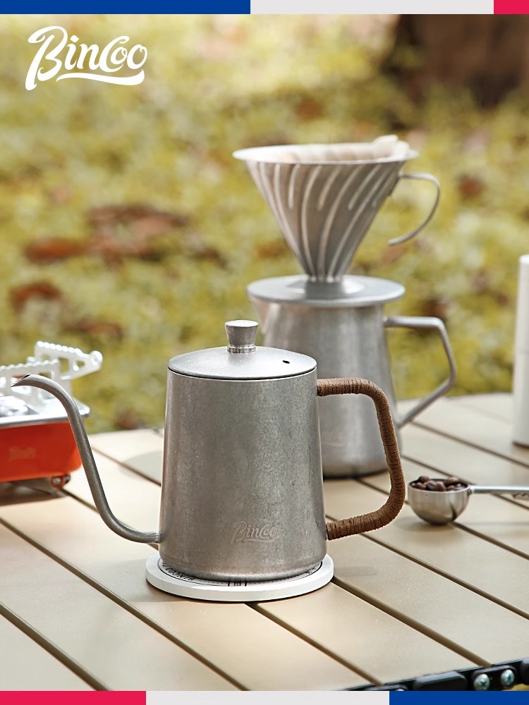 Bincoo户外手冲咖啡壶露营咖啡装备咖啡滤杯不锈钢便携手冲套装