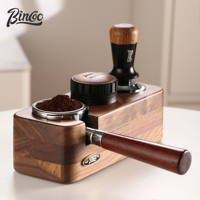 Bincoo咖啡压粉锤布粉器实木底座意式咖啡机配套器具套装51/ 58mm