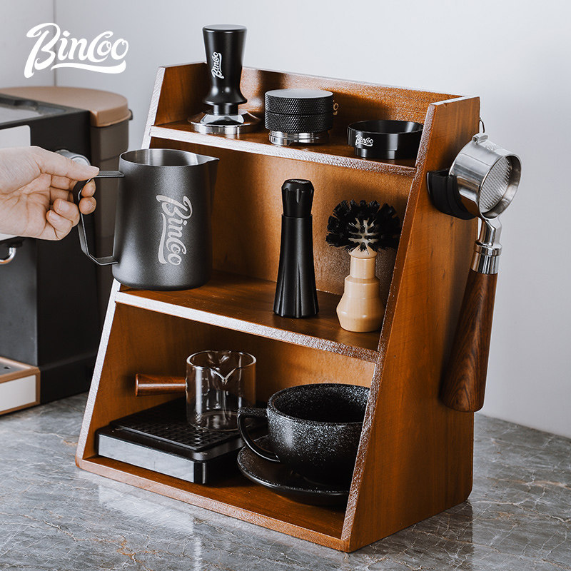 bincoo咖啡置物架器具咖啡杯收纳配件架子咖啡机全套工具咖啡台角