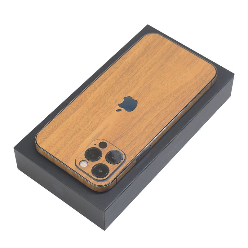 悦读郎 适用iPhone16背膜苹果15pro/14全包边后膜13mini磨砂木纹贴纸12Pro边框保护贴膜装饰后壳手机