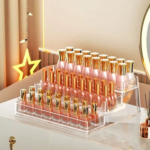 指甲油收纳整理不规则阶梯状化妆品桌面置物架女生美甲工具收纳箱