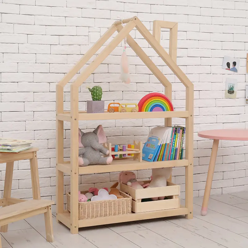 ins少儿书架简易多层落地烟囱置物架书房小书柜 少儿房玩具收纳柜