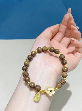 2026鸡翅木搭配花朵手串送女朋友闺蜜自留生日礼物