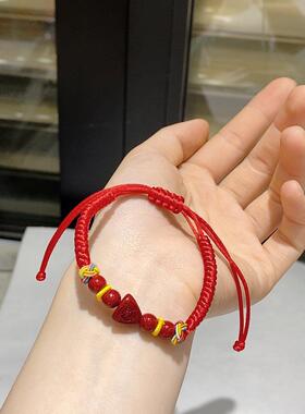 2026朱砂儿童全家福粽子手绳纯手工编织古风保平安饰品纯天然本命