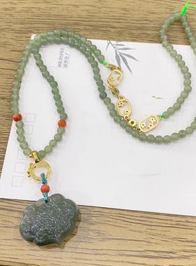 2026和田玉锁吊坠带链子