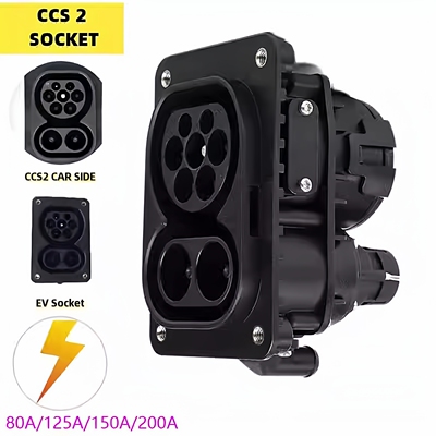 CCS2欧标直流插座快充枪座DC公座80A125A200A充电桩检测IEC62196