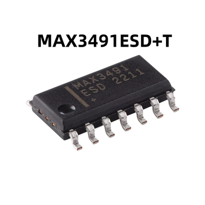 MAX3491ESD+T SOIC-14 3.3V  原装10Mbps真RS-485RS-422收发器芯