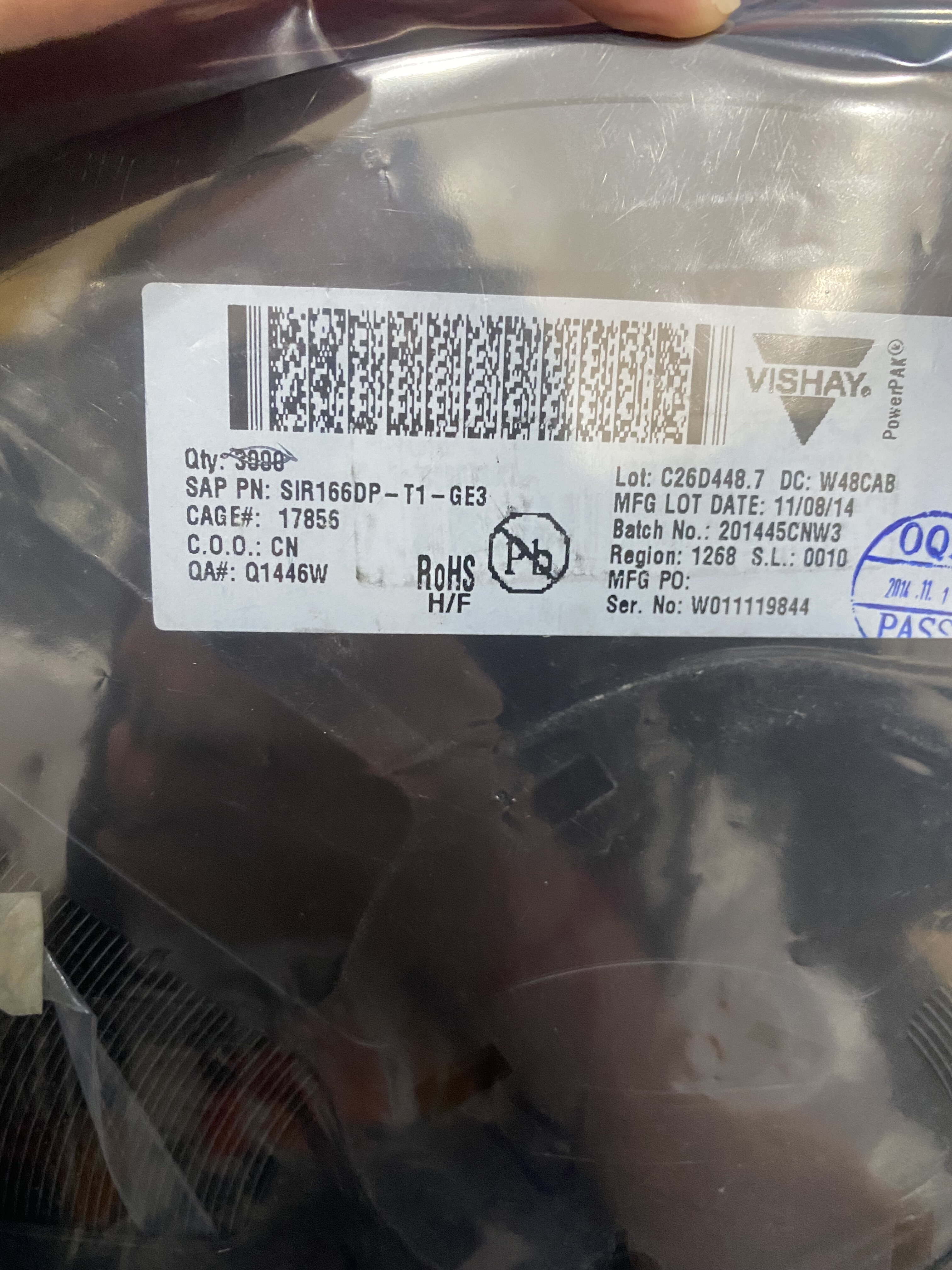 SIR166DP-T1-GE3  14+ QFN8  原装现货