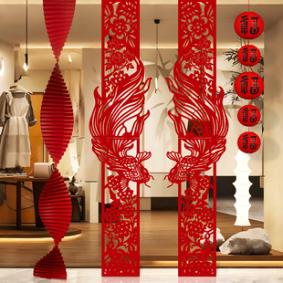 2026马年新年福字长条拉花折扇挂饰春节过年味氛围装饰品挂件布置