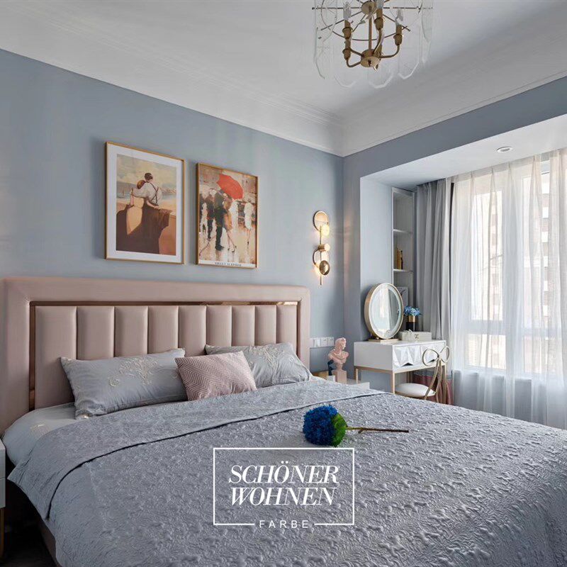 进口涂料 舒纳h沃恩雪山白 防霉抗菌环保内墙乳胶漆白色调色5l哑