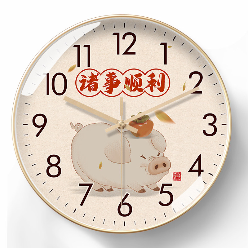 美幻达pvc简约玻璃室内塑料电波钟挂钟