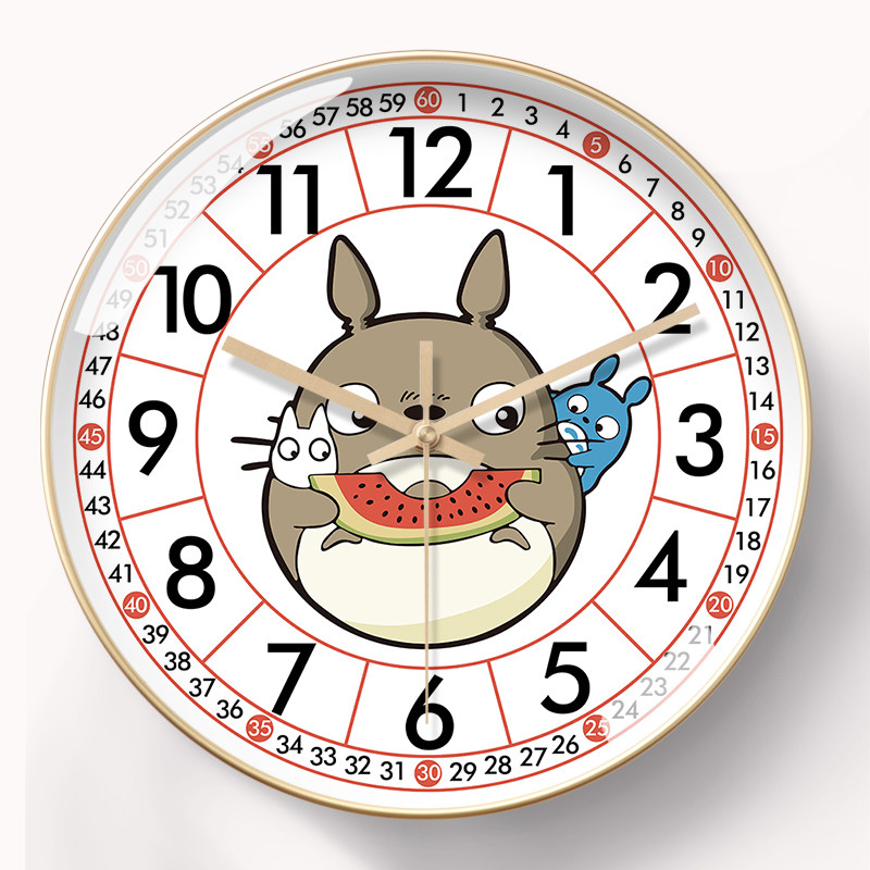 美幻达pvc卡通玻璃室内塑料石英钟挂钟
