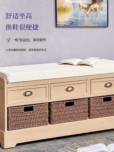 大卖出口实木大经济型储物换鞋凳鞋柜入口阳台花园窗摄影换鞋凳