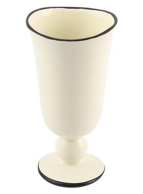 法式中古奶油风花摆件样板房现家居餐桌抽象脚铃铛花器饰品