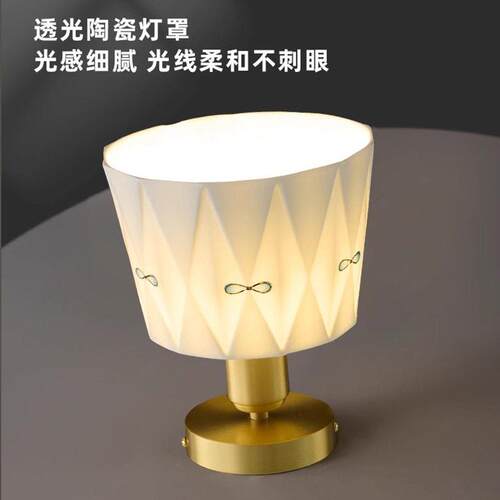 全铜美式复古过道灯釉面创意手绘中古客厅餐厅吧台入户玄关陶瓷灯